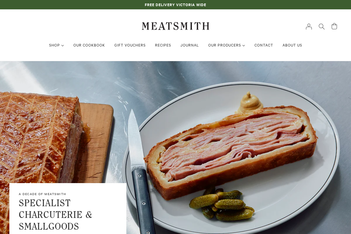 Meatsmith homepage screenshot