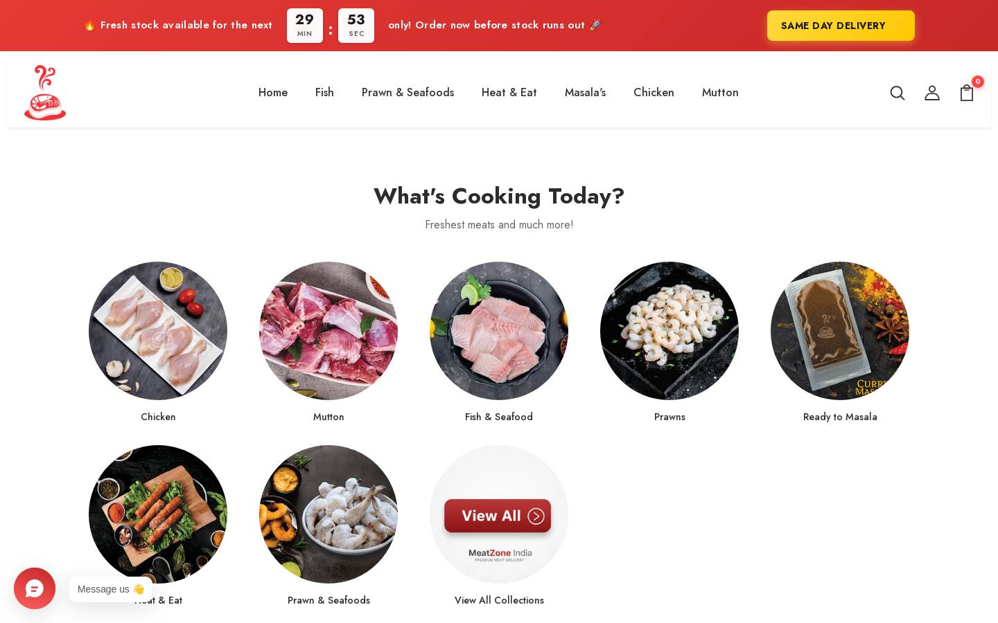 meatzoneindia.com homepage screenshot