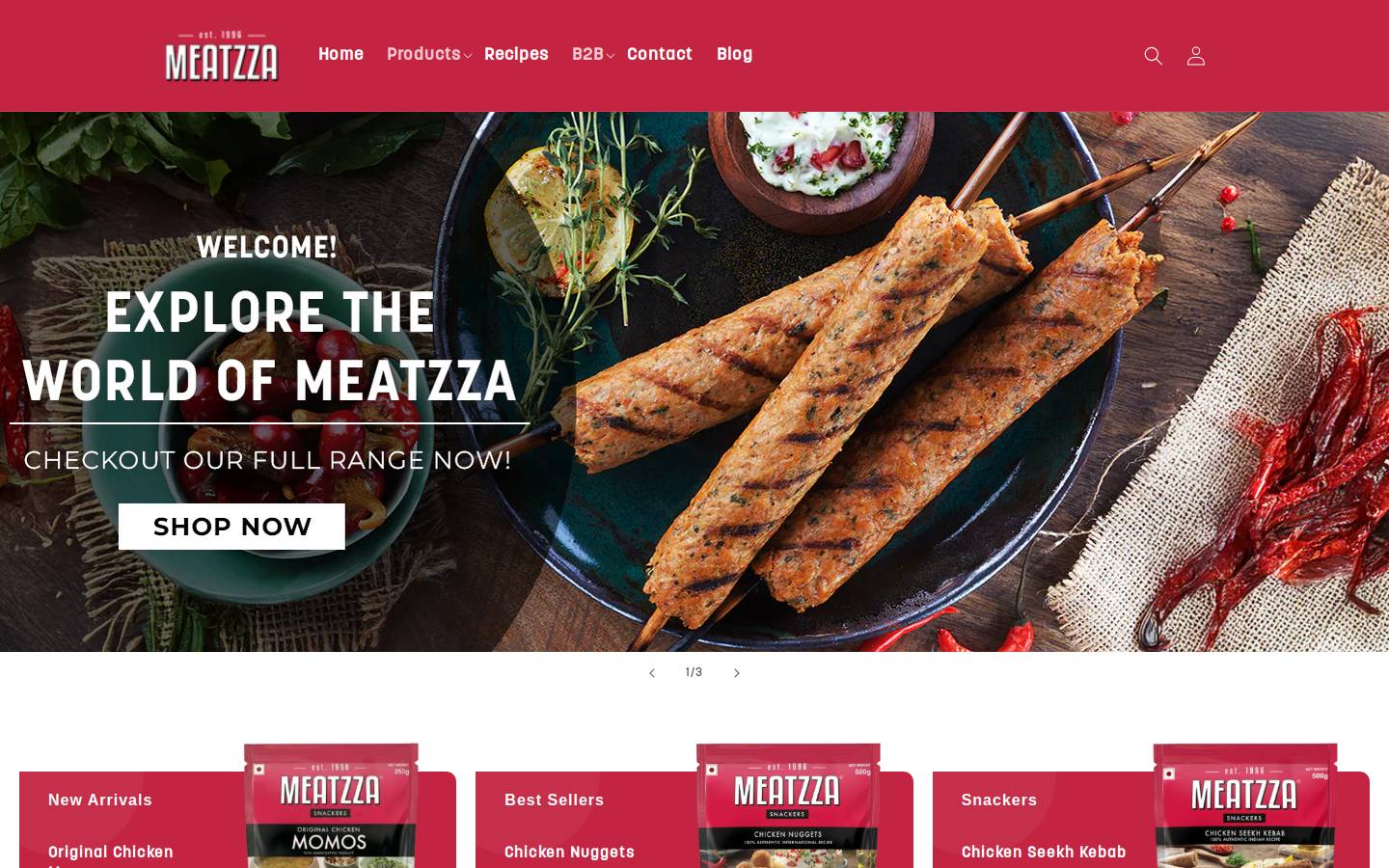 meatzza.com homepage screenshot