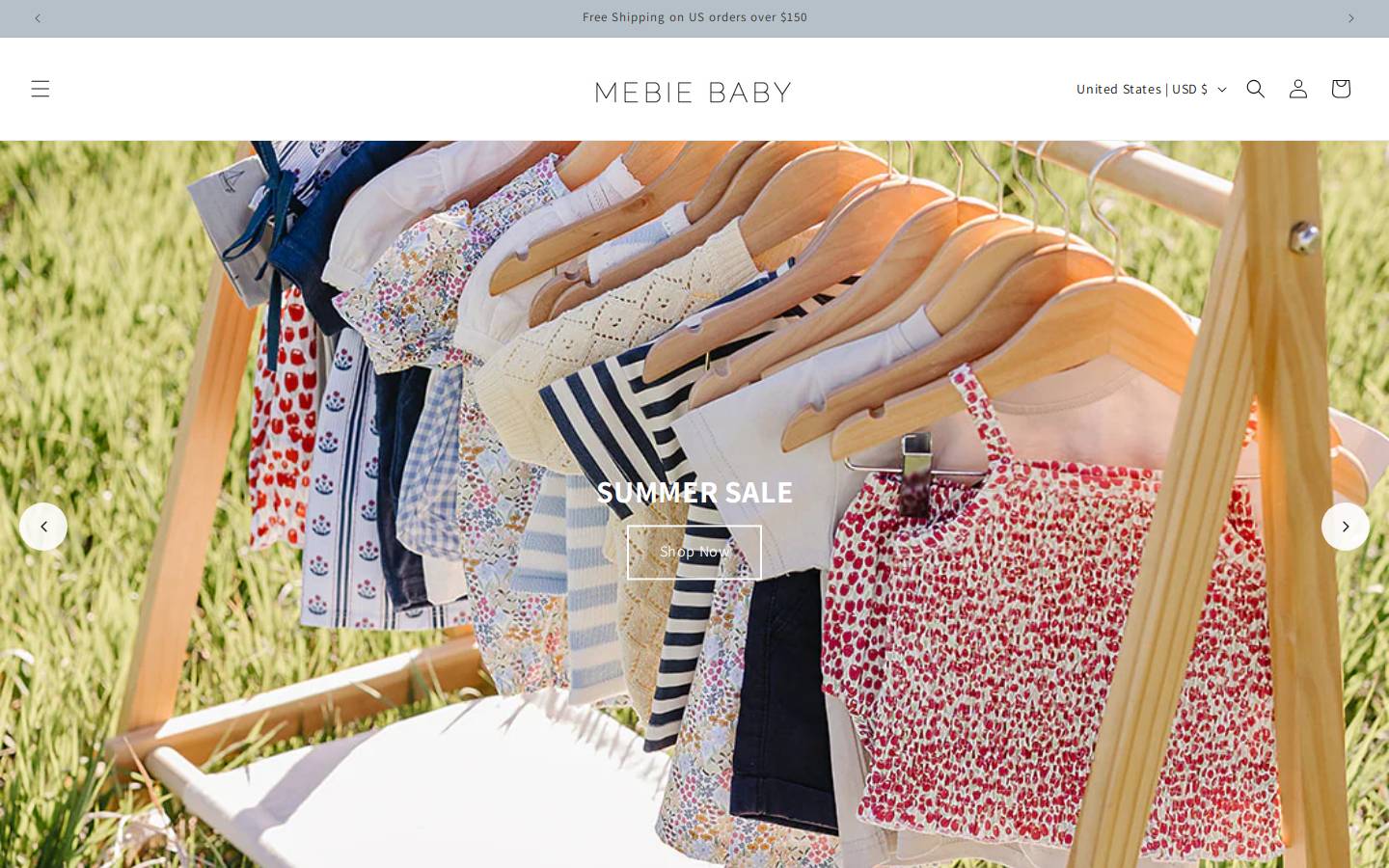 mebiebaby.com homepage screenshot