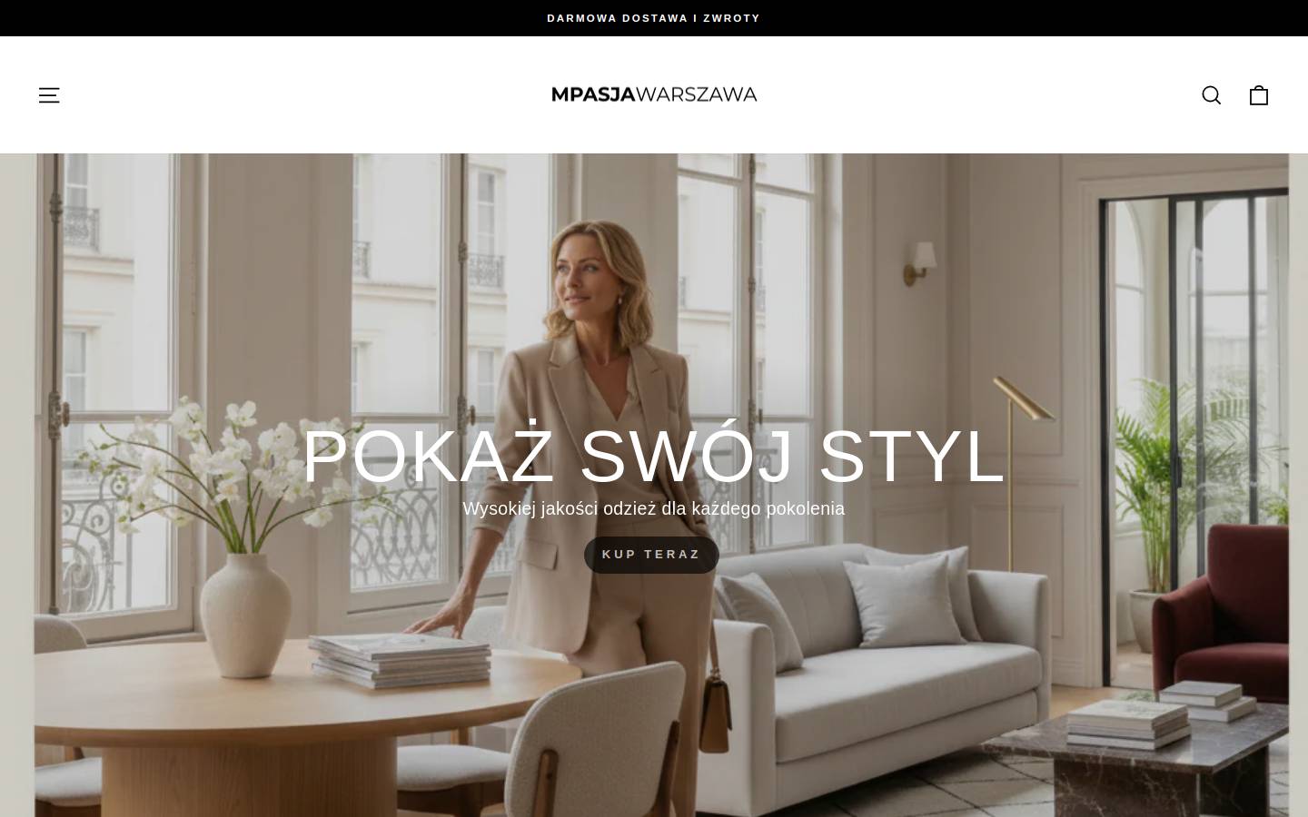 Meblezpasja homepage screenshot