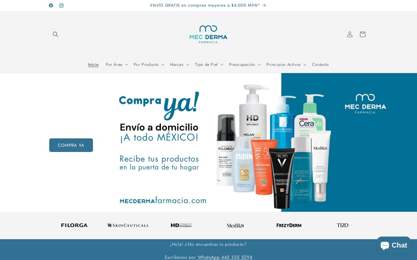 mecdermafarmacia.com homepage screenshot