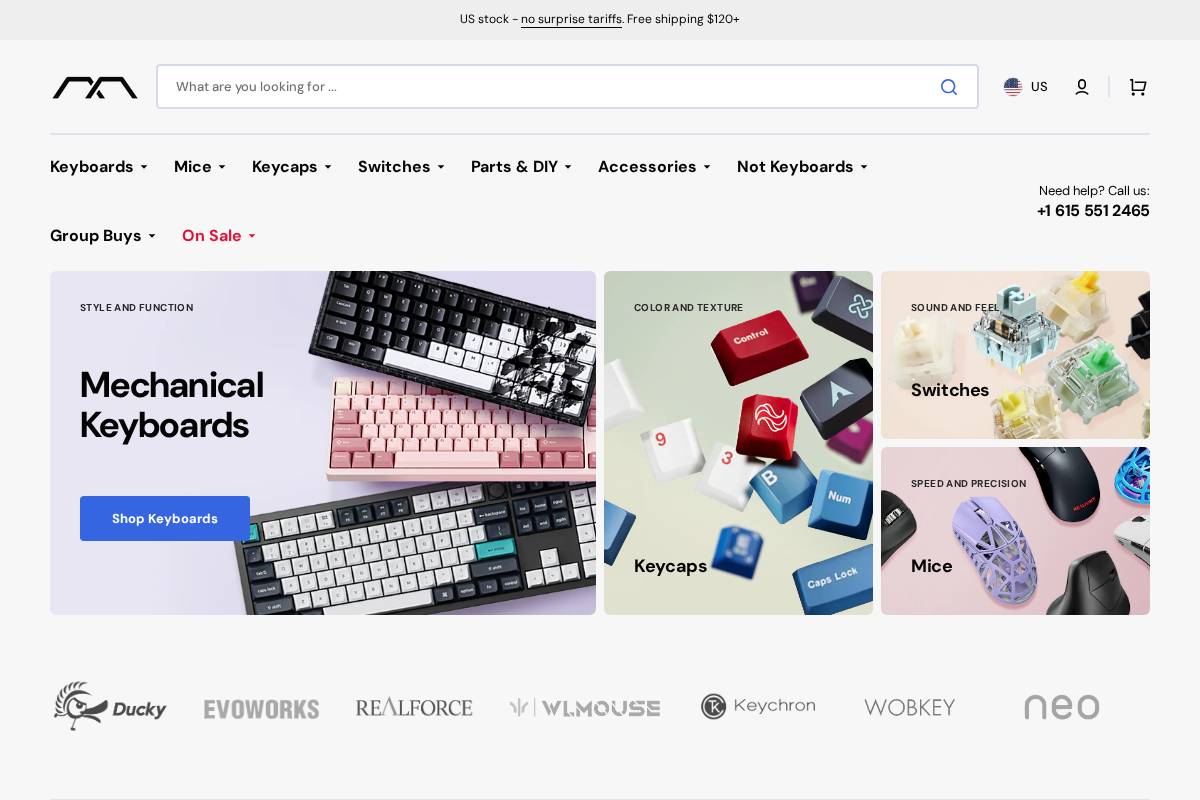 MechanicalKeyboards.com homepage screenshot