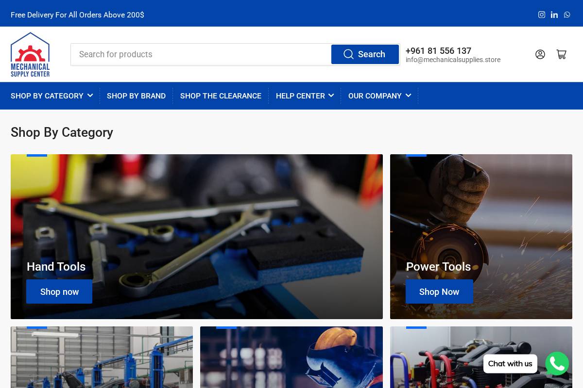 mechanicalsupplies.store homepage screenshot