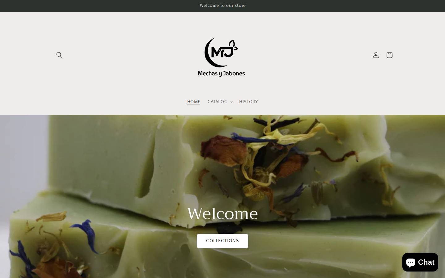 mechasyjabones.com homepage screenshot