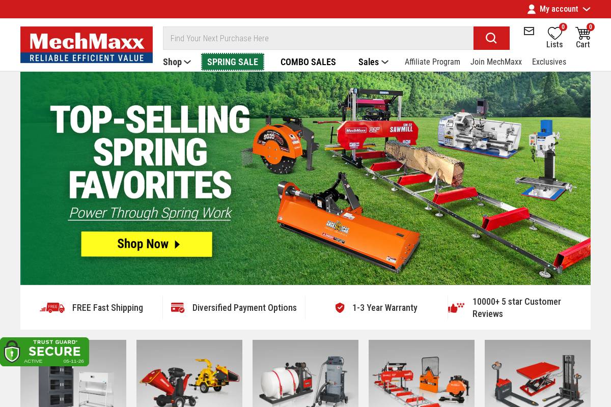 MechMaxx homepage screenshot