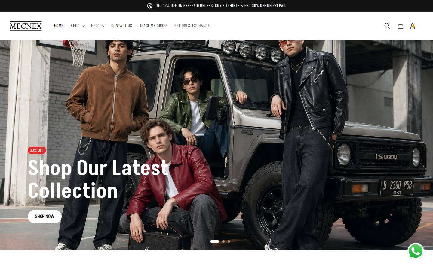 mecnex.com homepage screenshot