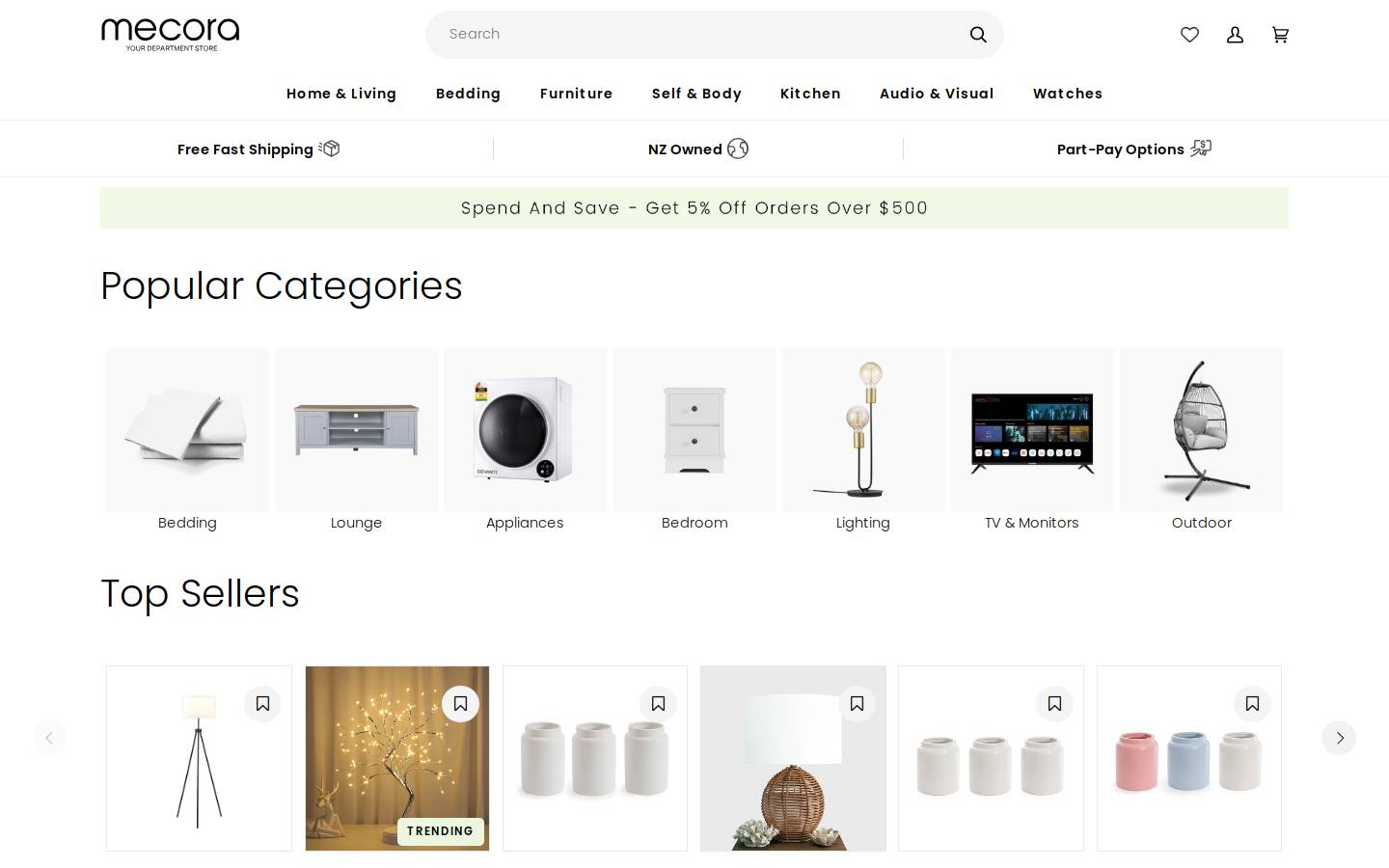 mecora.co.nz homepage screenshot