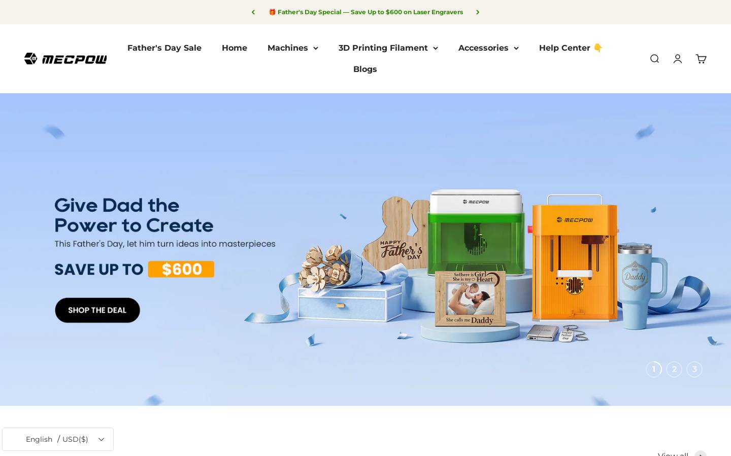 Mecpow homepage screenshot