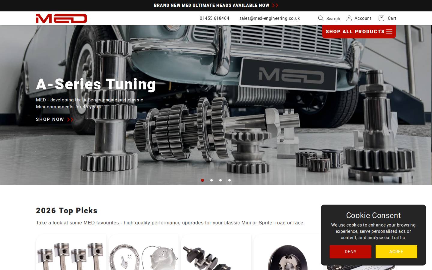 med-engineering.co.uk homepage screenshot