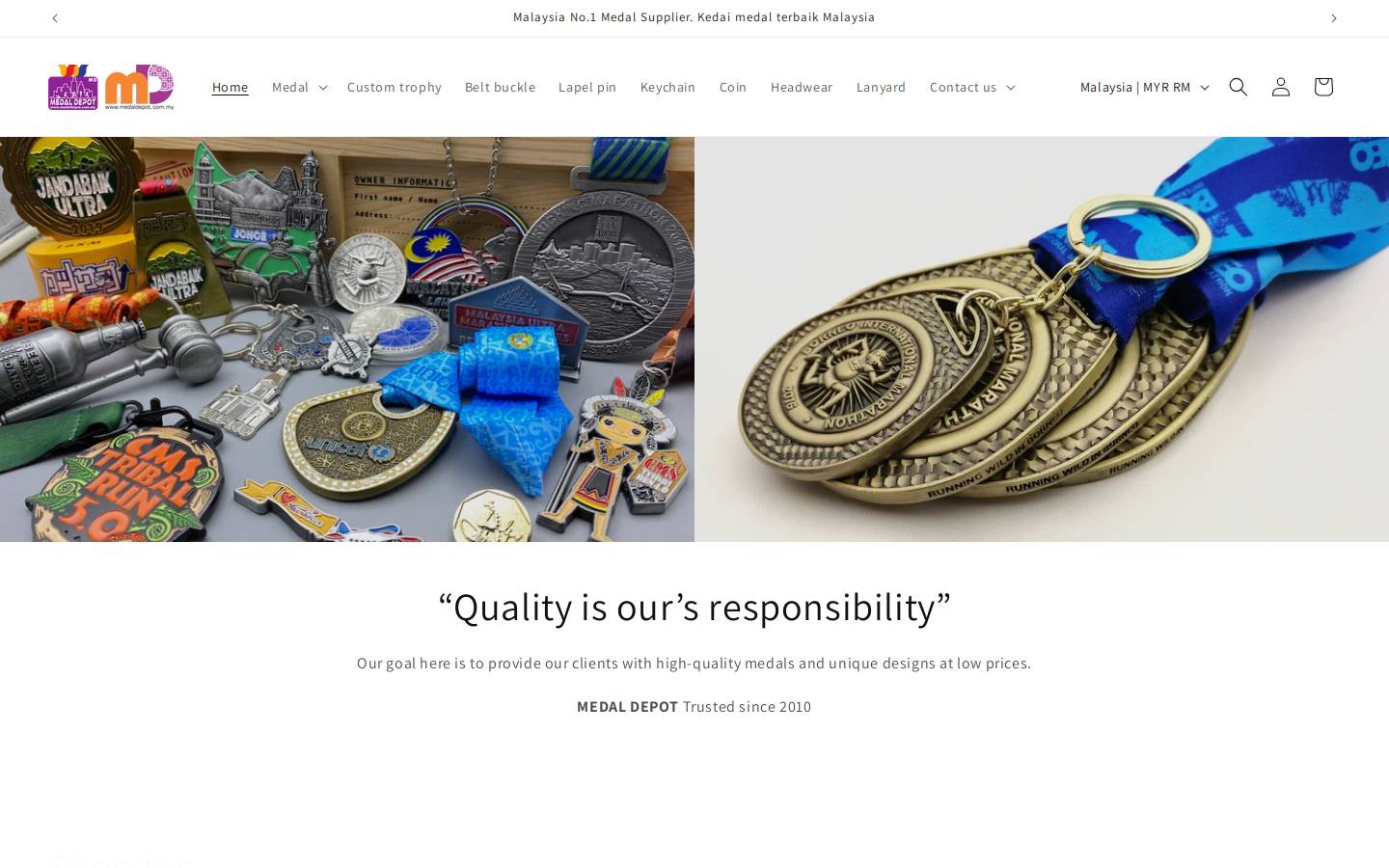 medaldepot.com.my homepage screenshot