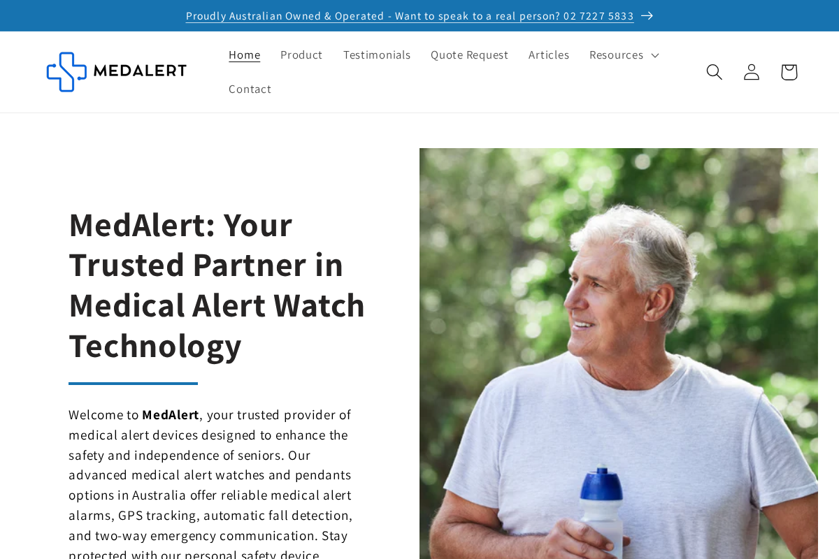 Medalert homepage screenshot