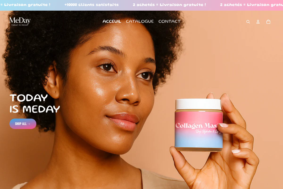 MeDay homepage screenshot