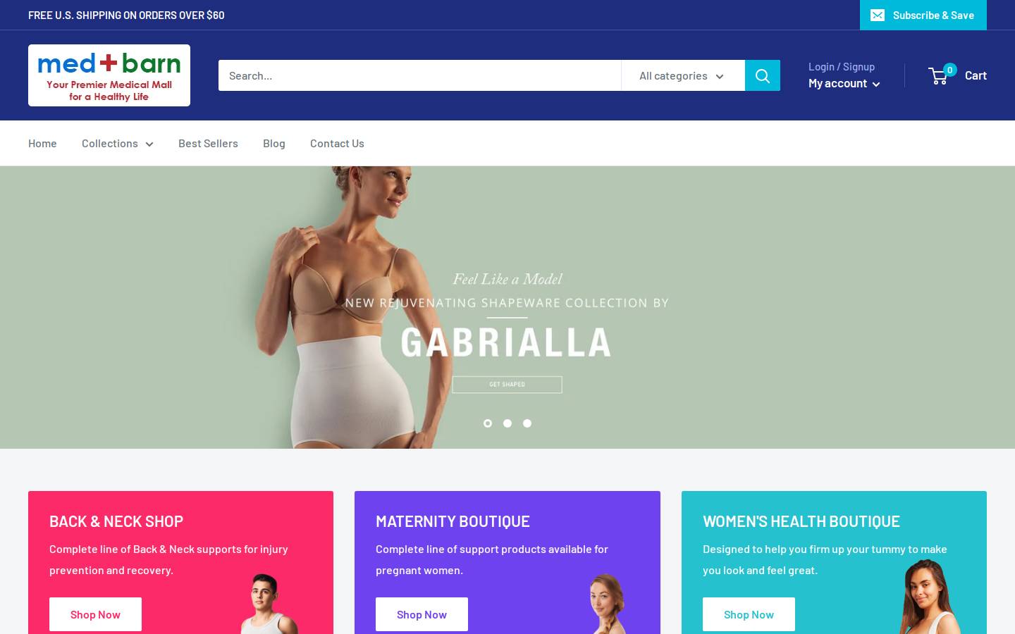 Medbarnstore homepage screenshot