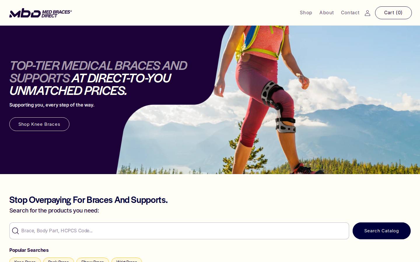 medbracesdirect.com homepage screenshot