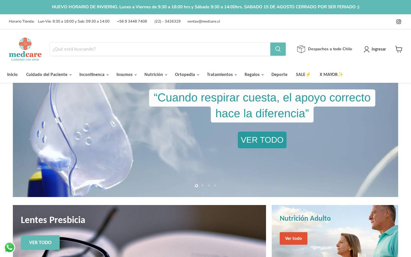 medcare.cl homepage screenshot