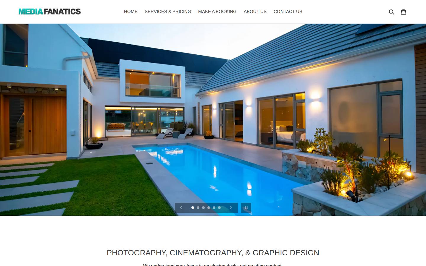 mediafanatics.co.za homepage screenshot