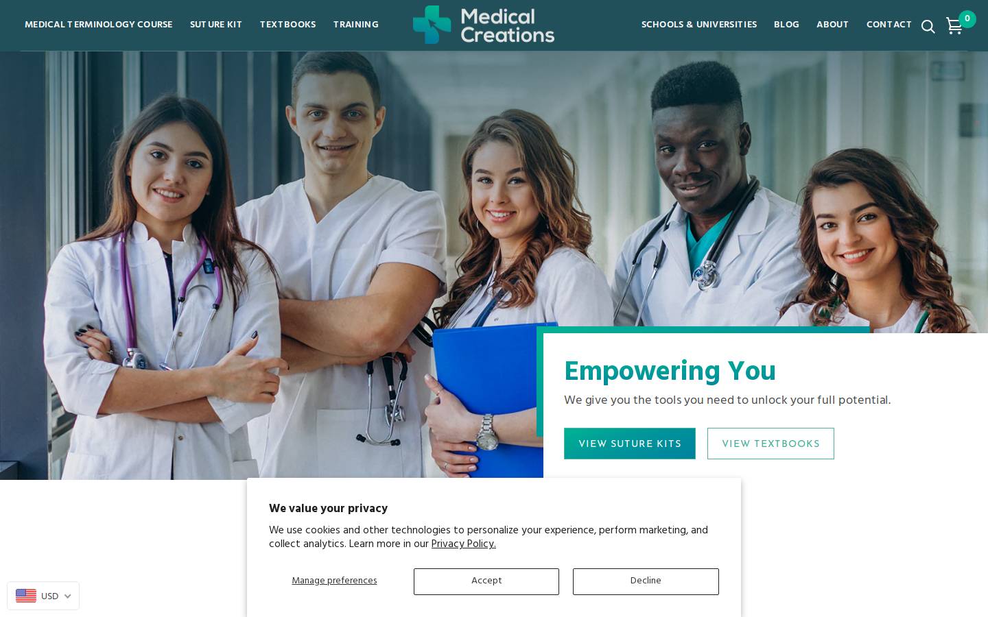 medicalcreations.com homepage screenshot