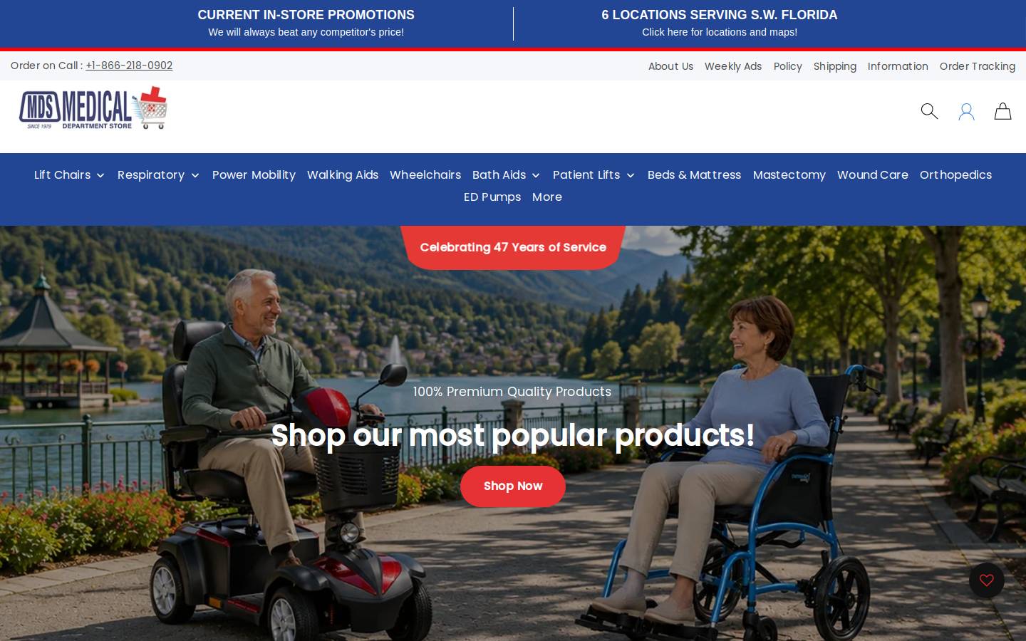 The Medical Department Store Online homepage screenshot