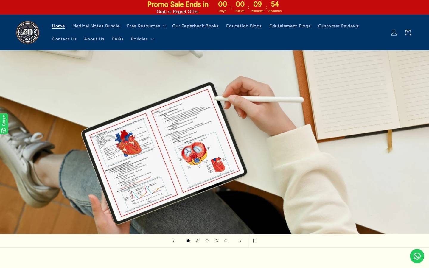 medicalnotes.in homepage screenshot