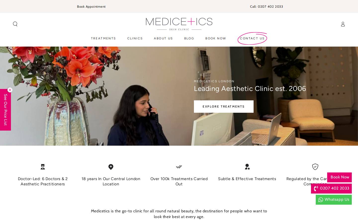 Medicetics homepage screenshot