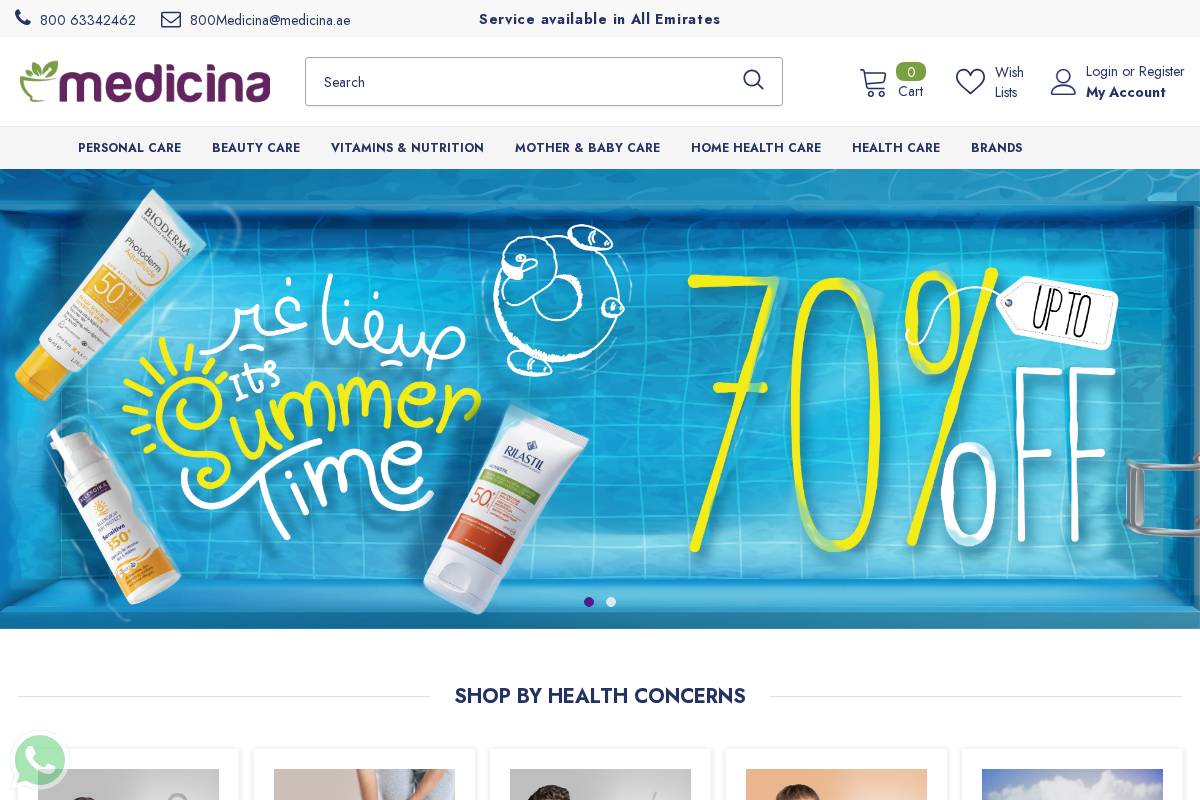 medicinaonline.ae homepage screenshot