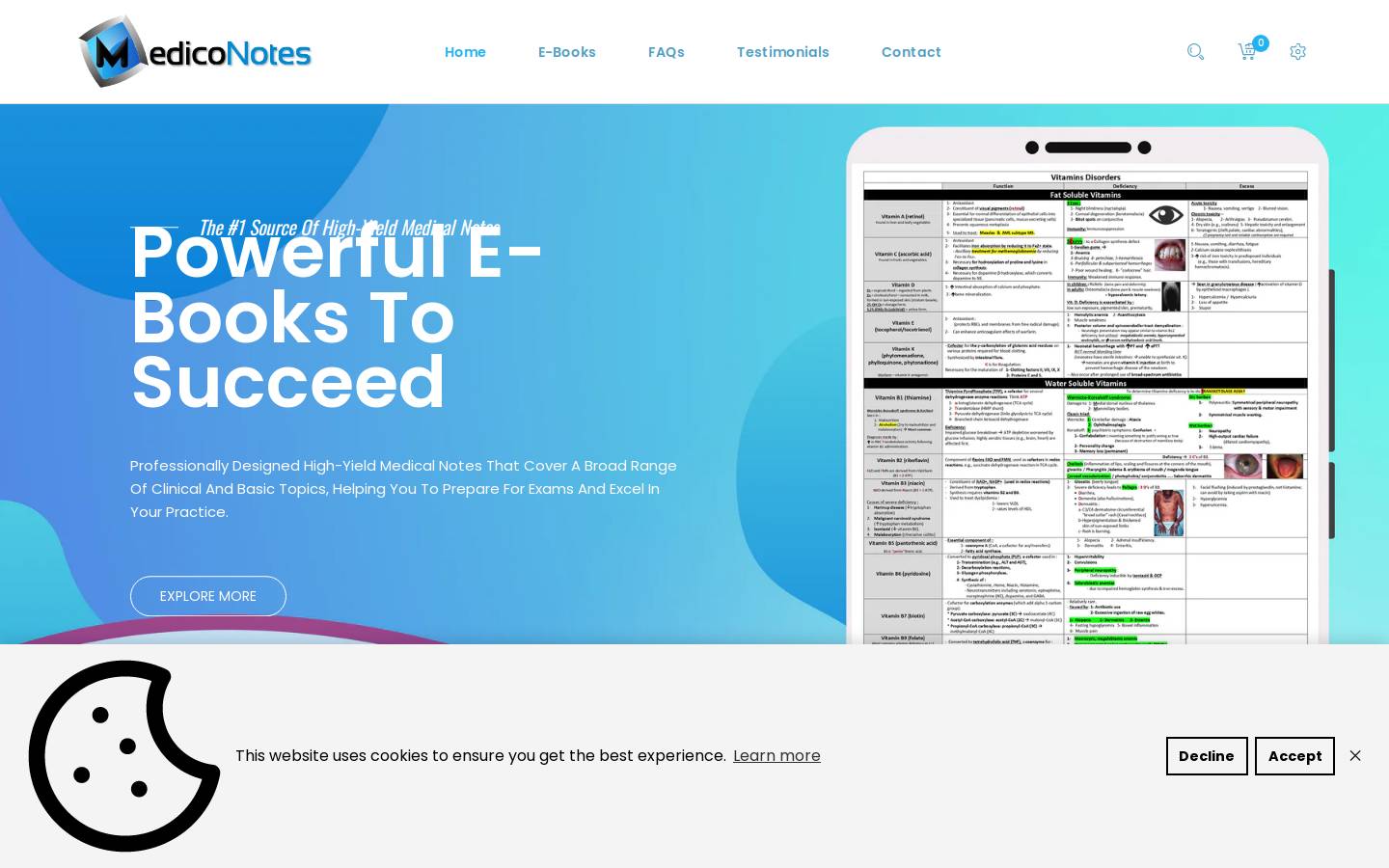 mediconotes.com homepage screenshot