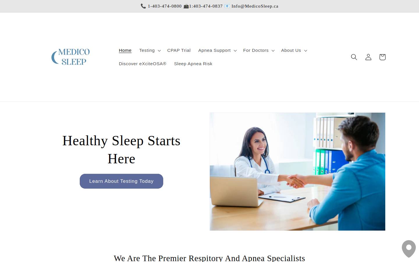 medicosleep.ca homepage screenshot