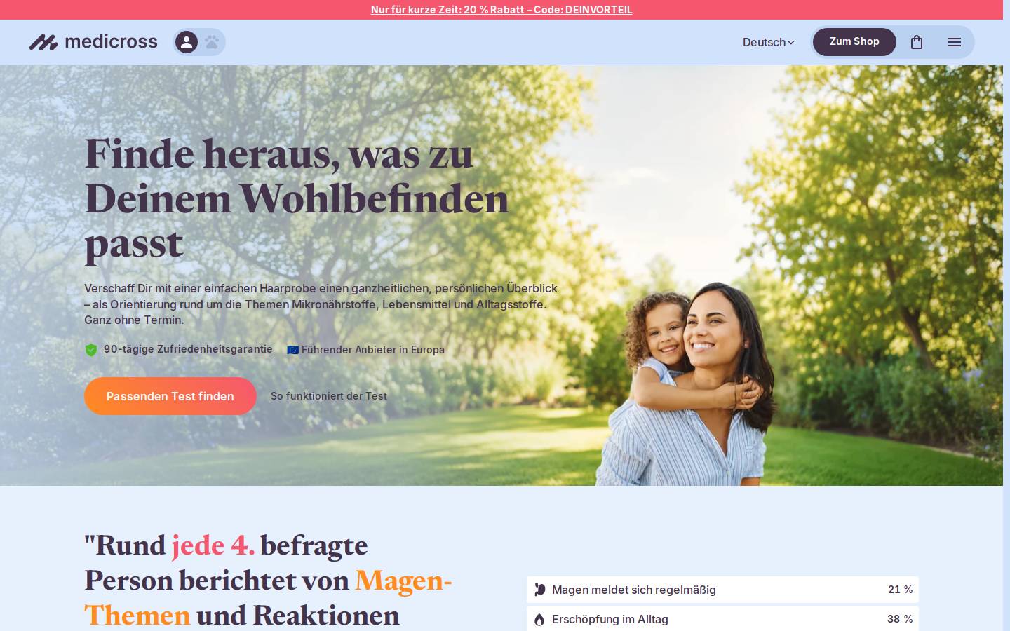 Medicross homepage screenshot