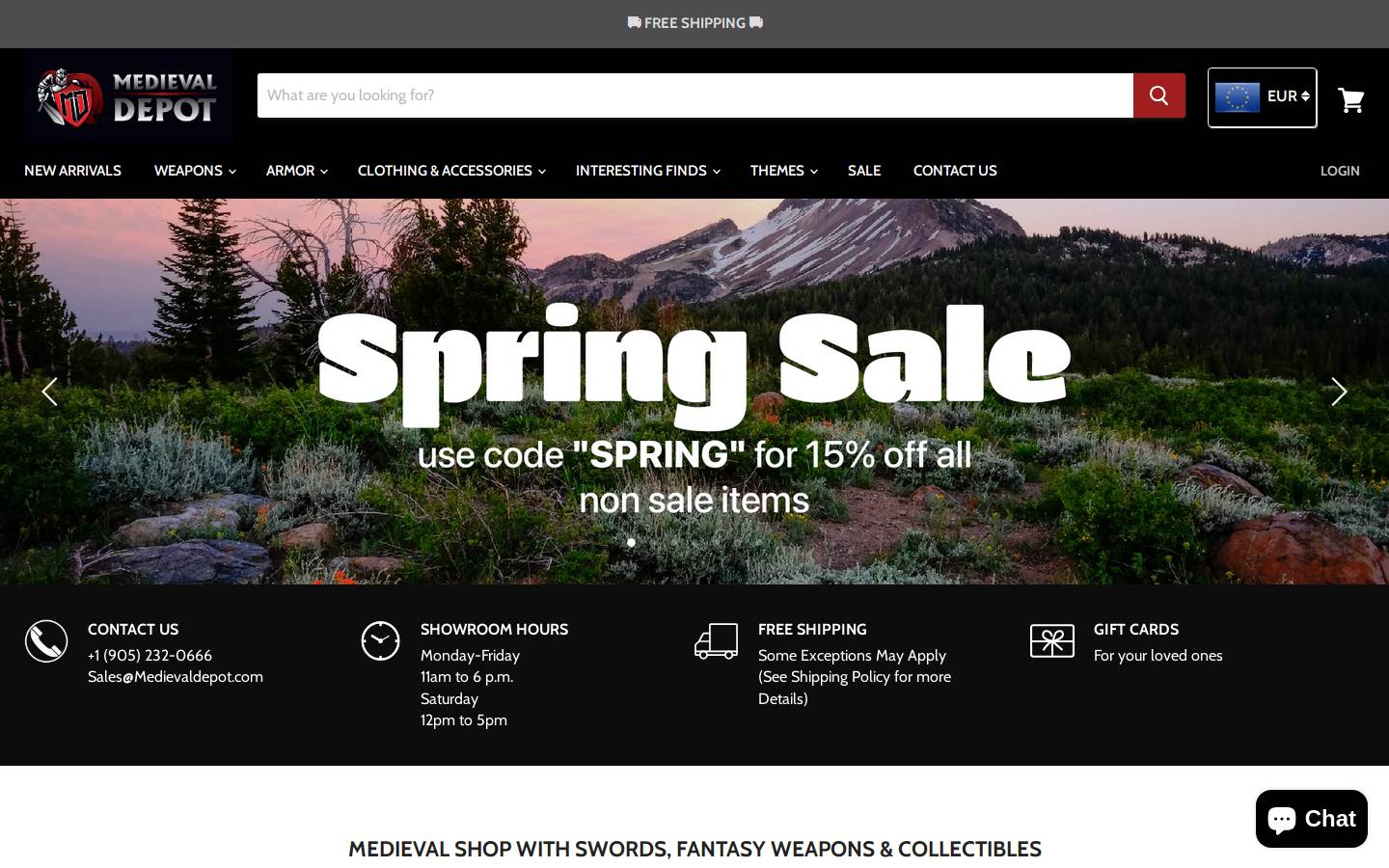 medievaldepot.com homepage screenshot