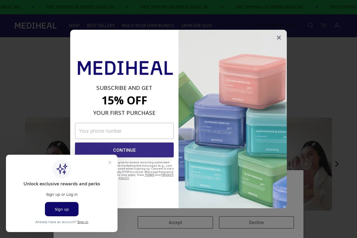 mediheal.com homepage screenshot