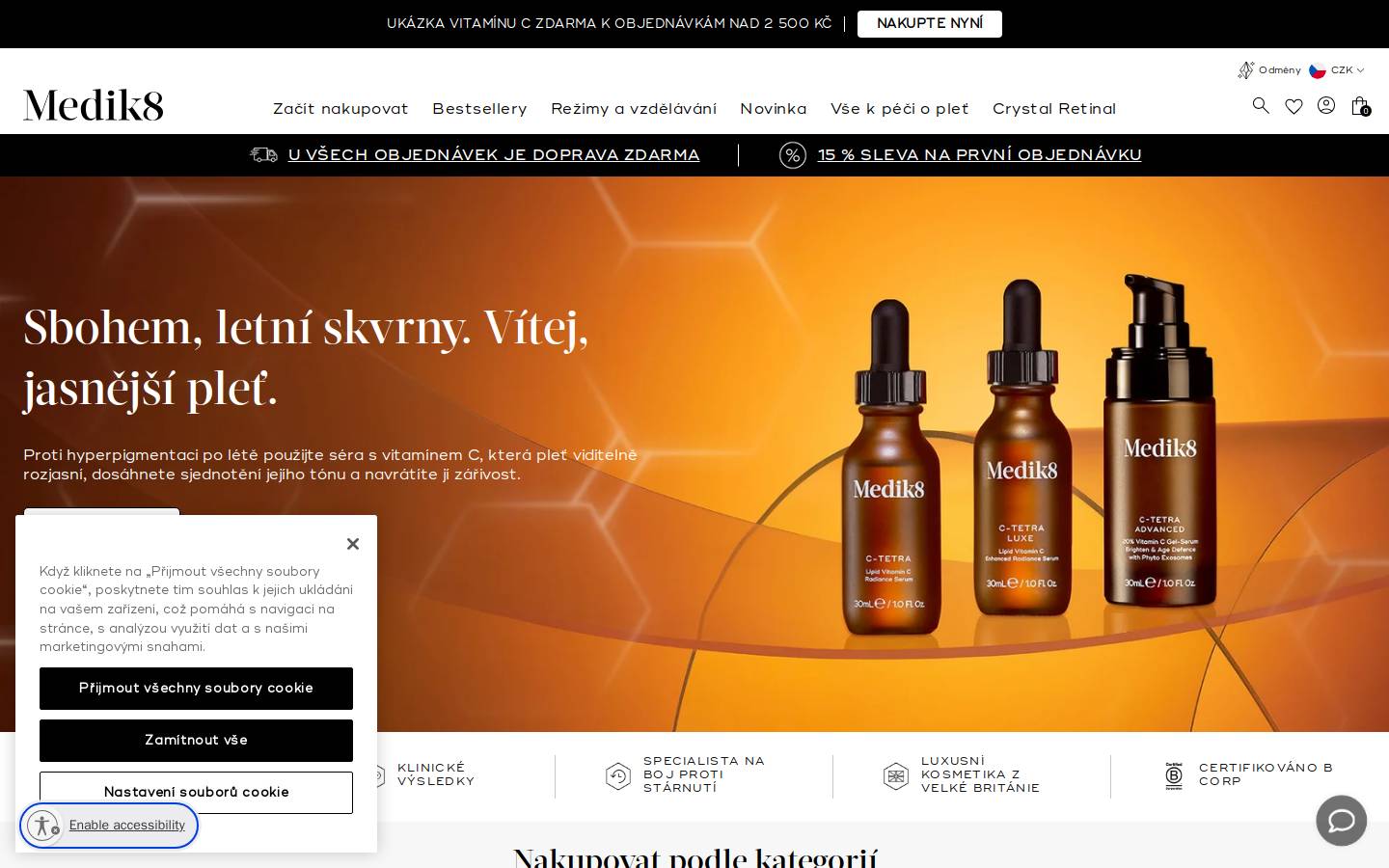 Medik8 homepage screenshot