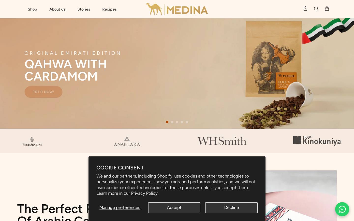 medinacoffeecompany.com homepage screenshot