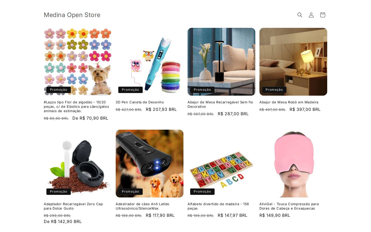 medinaopenstore.com homepage screenshot