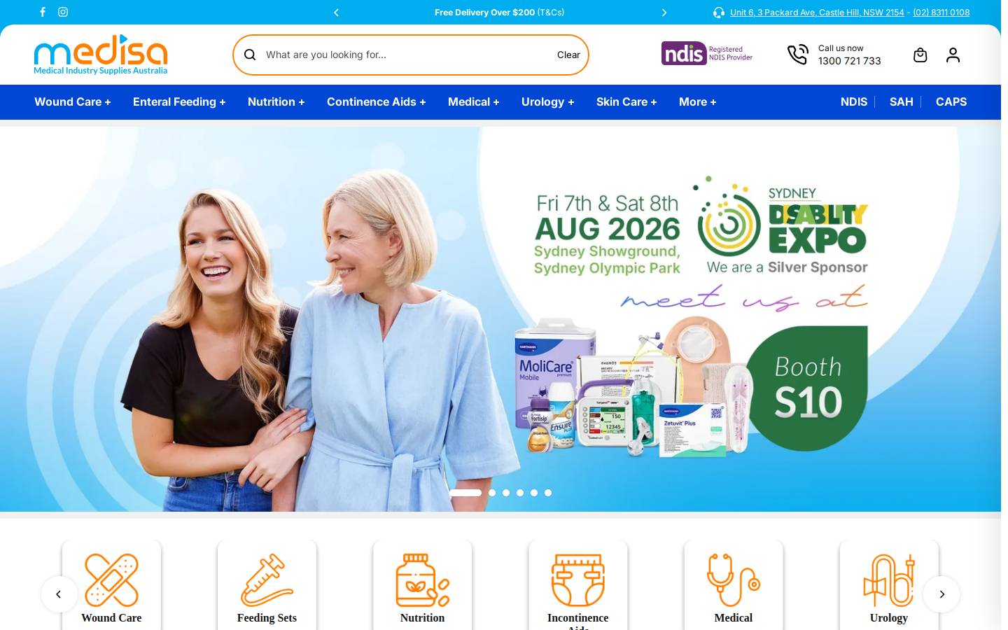 medisa.com.au homepage screenshot
