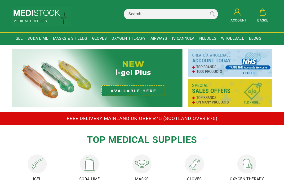 medistock.co.uk homepage screenshot