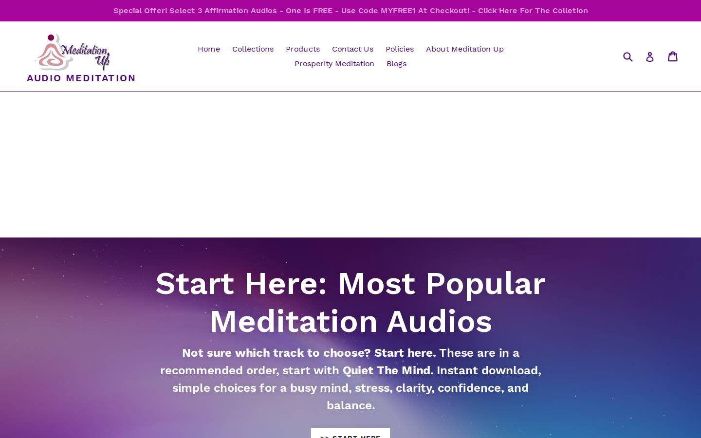 meditationup.com homepage screenshot