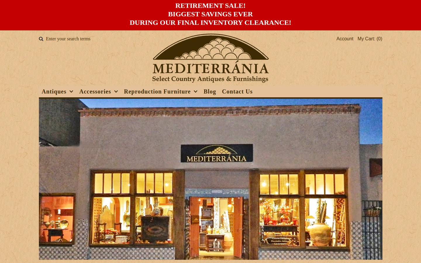 mediterraniahome.com homepage screenshot