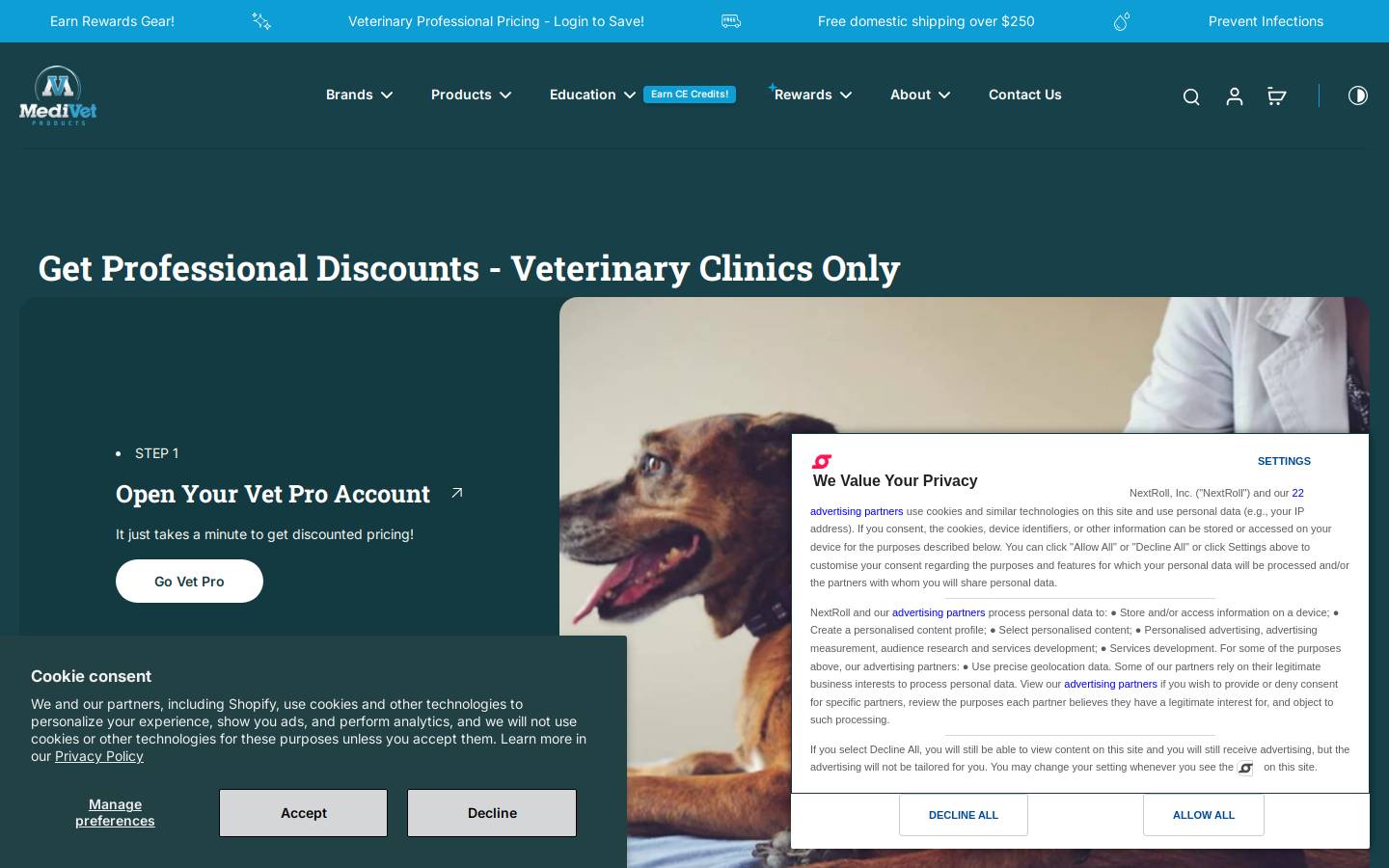 medivetproducts.com homepage screenshot