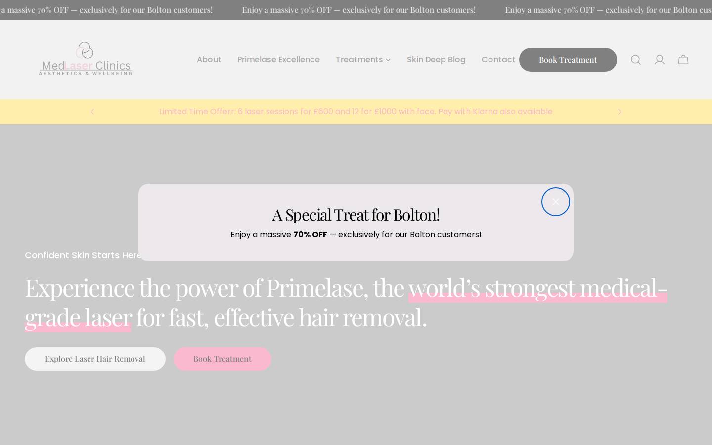 medlaserclinics.com homepage screenshot