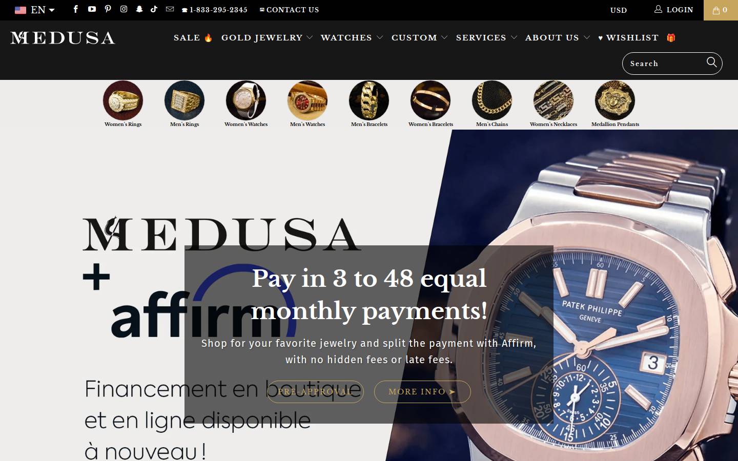 medusa.jewelry homepage screenshot