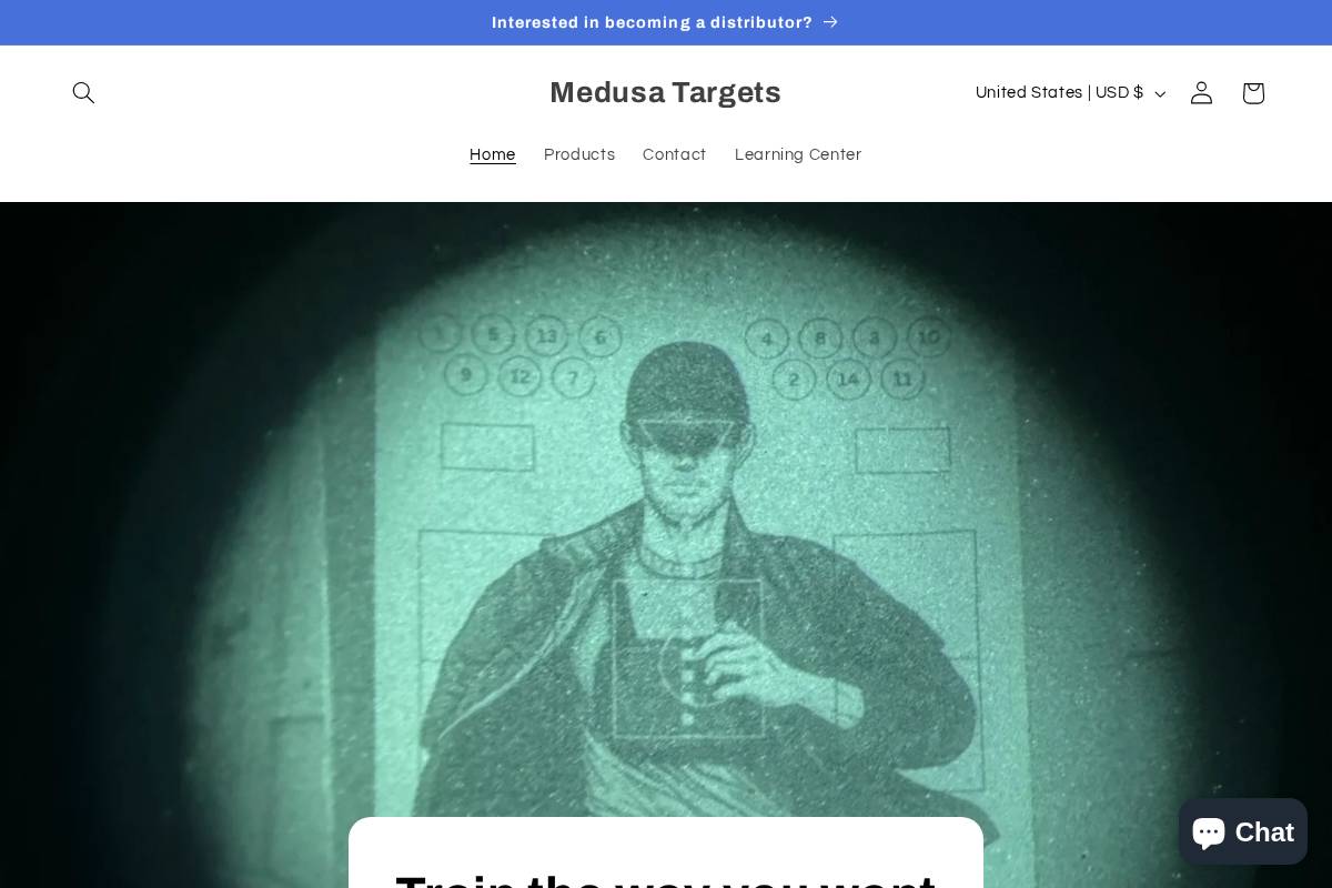 medusatargets.shop homepage screenshot