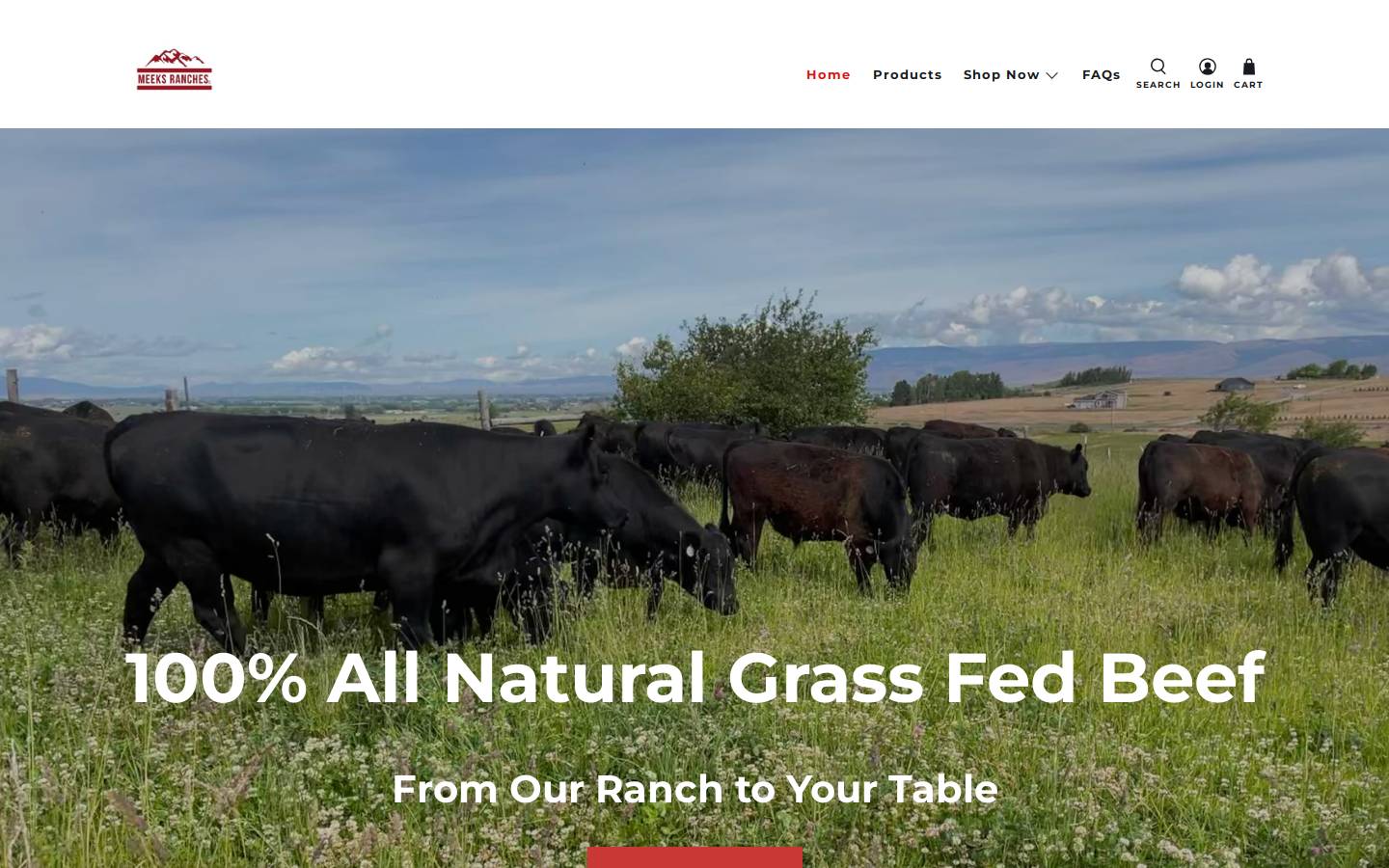 meeksranches.com homepage screenshot