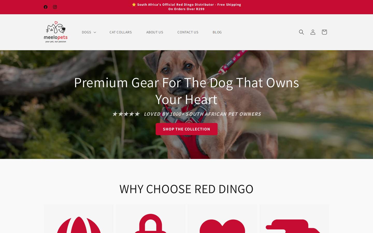 meelopets.co.za homepage screenshot
