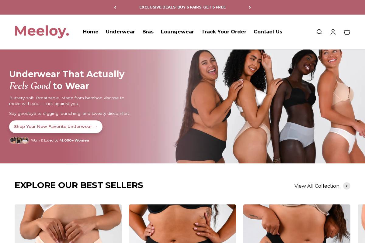 Meeloy homepage screenshot