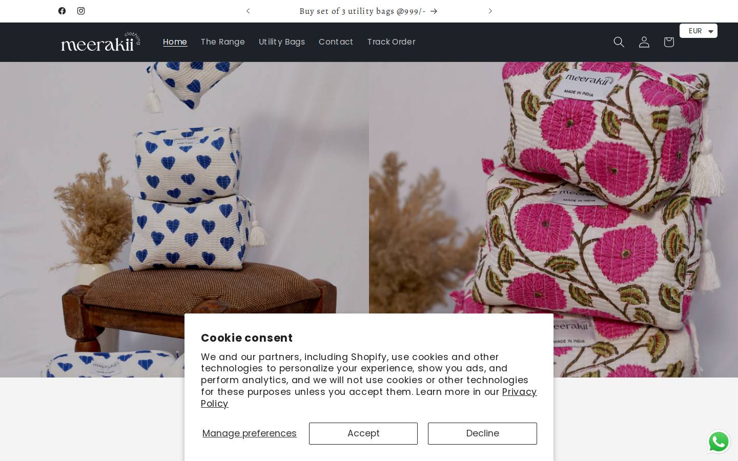 meerakii.com homepage screenshot