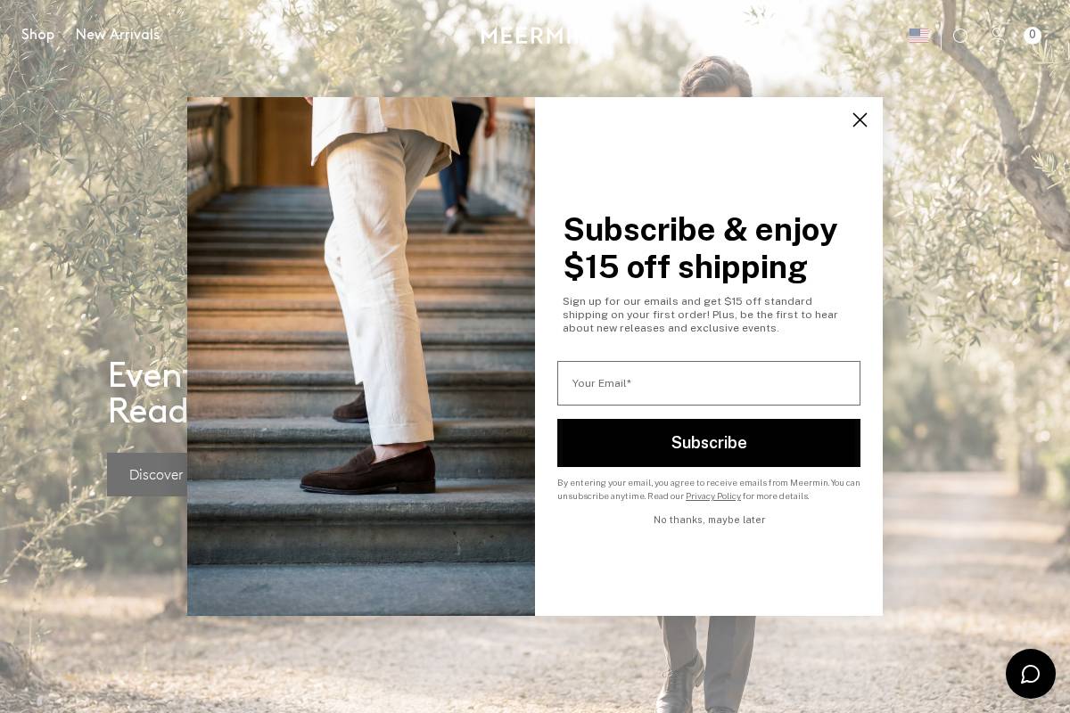 Meermin Shoes homepage screenshot