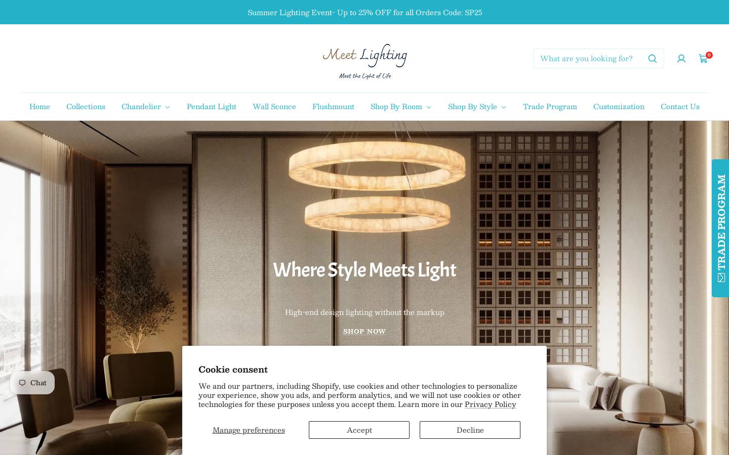 Meetlighting homepage screenshot