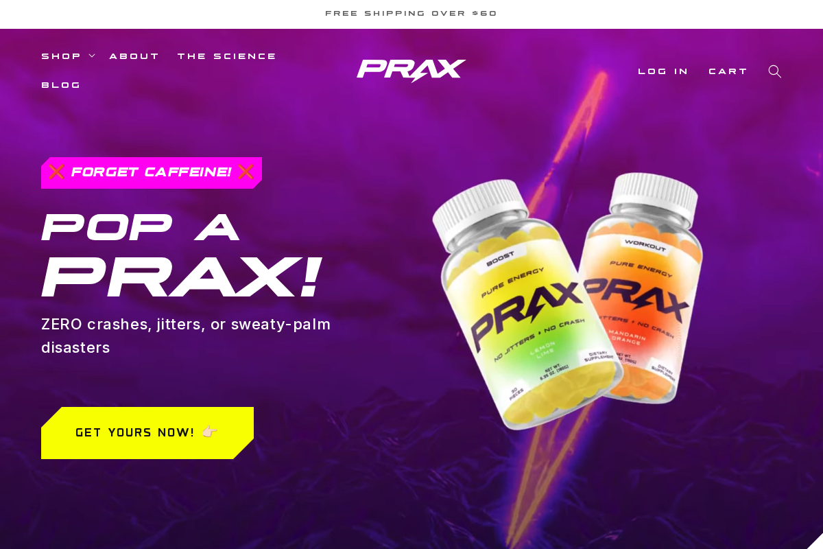 PRAX homepage screenshot