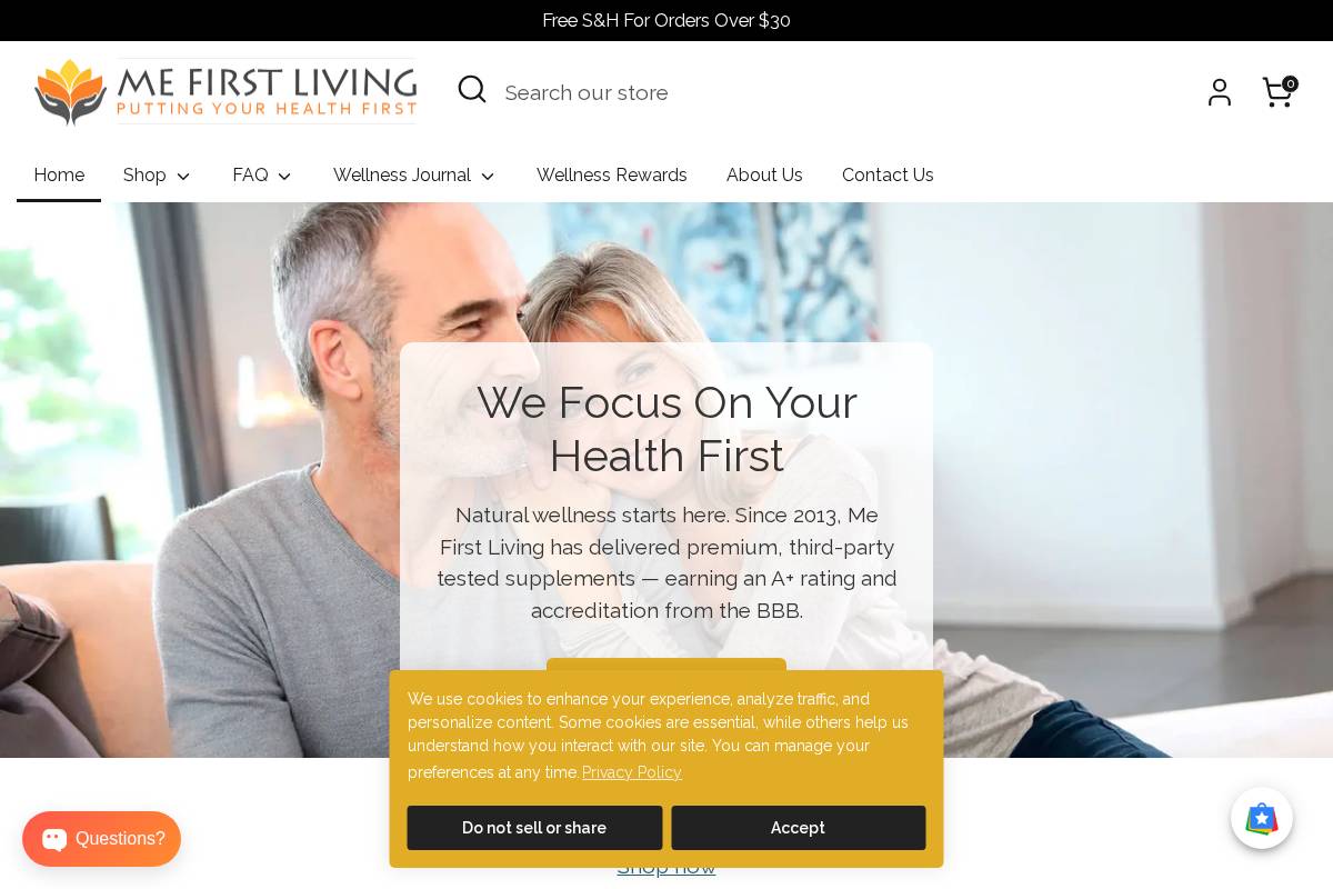 mefirstliving.com homepage screenshot